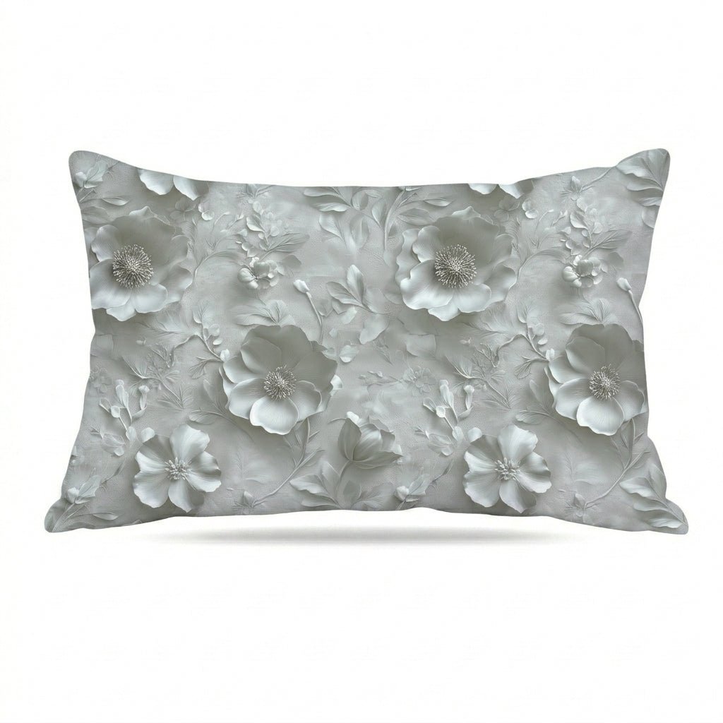 2 Taies d’Oreiller Silver Blossom – Style Artistique Moderne 50x70 cm - Taies et protections d'oreiller Dwirty Maroc