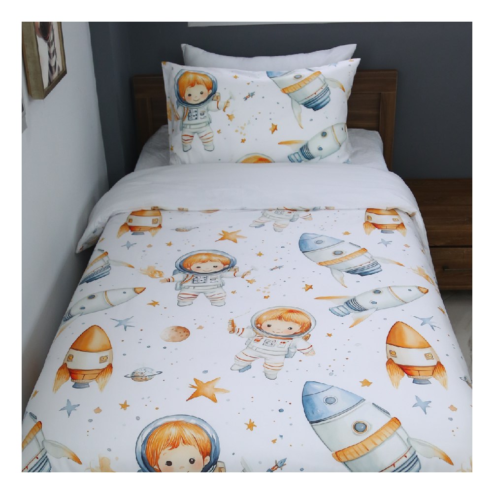 🛏️ Housse de Couette Enfant Mission Dodo – Réversible une place 160x220 cm