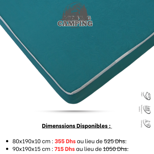 Matelas Camping  Confort Jinane - Le Compagnon Idéal pour vos Aventures en Plein Air !
