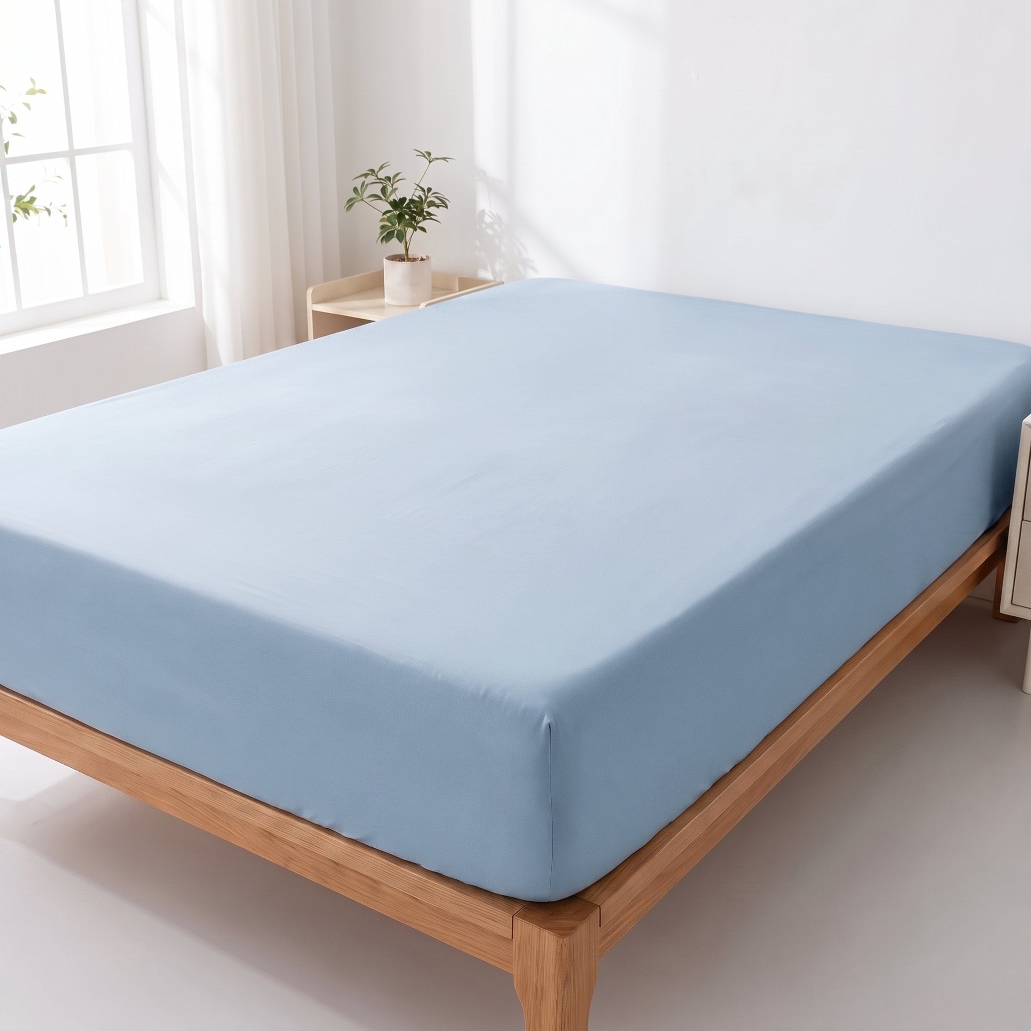Drap-housse uni microfibre (16 coloris)