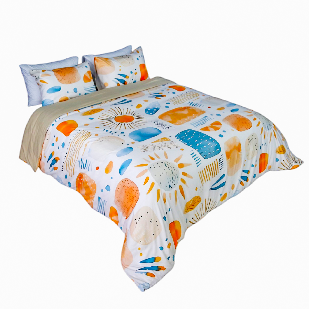 Housse de Couette Double Face "Éclat d'Aube"  -Doux & Antiallergique + Taie d'oreiller Offert (Copie)
