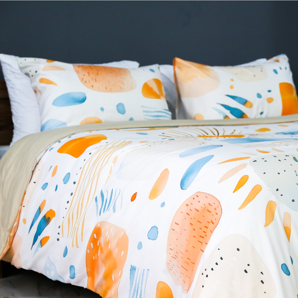 Housse de Couette Double Face "Éclat d'Aube"  -Doux & Antiallergique + Taie d'oreiller Offert (Copie)