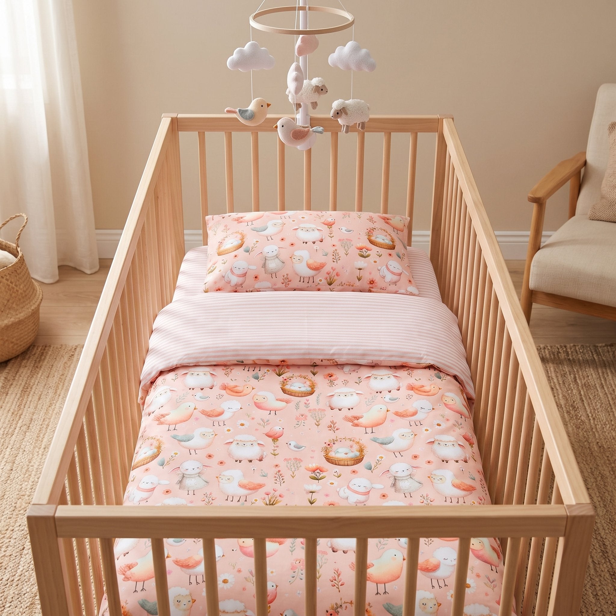 Housse de couette bébé Complices Fleuris 115×130 + taie