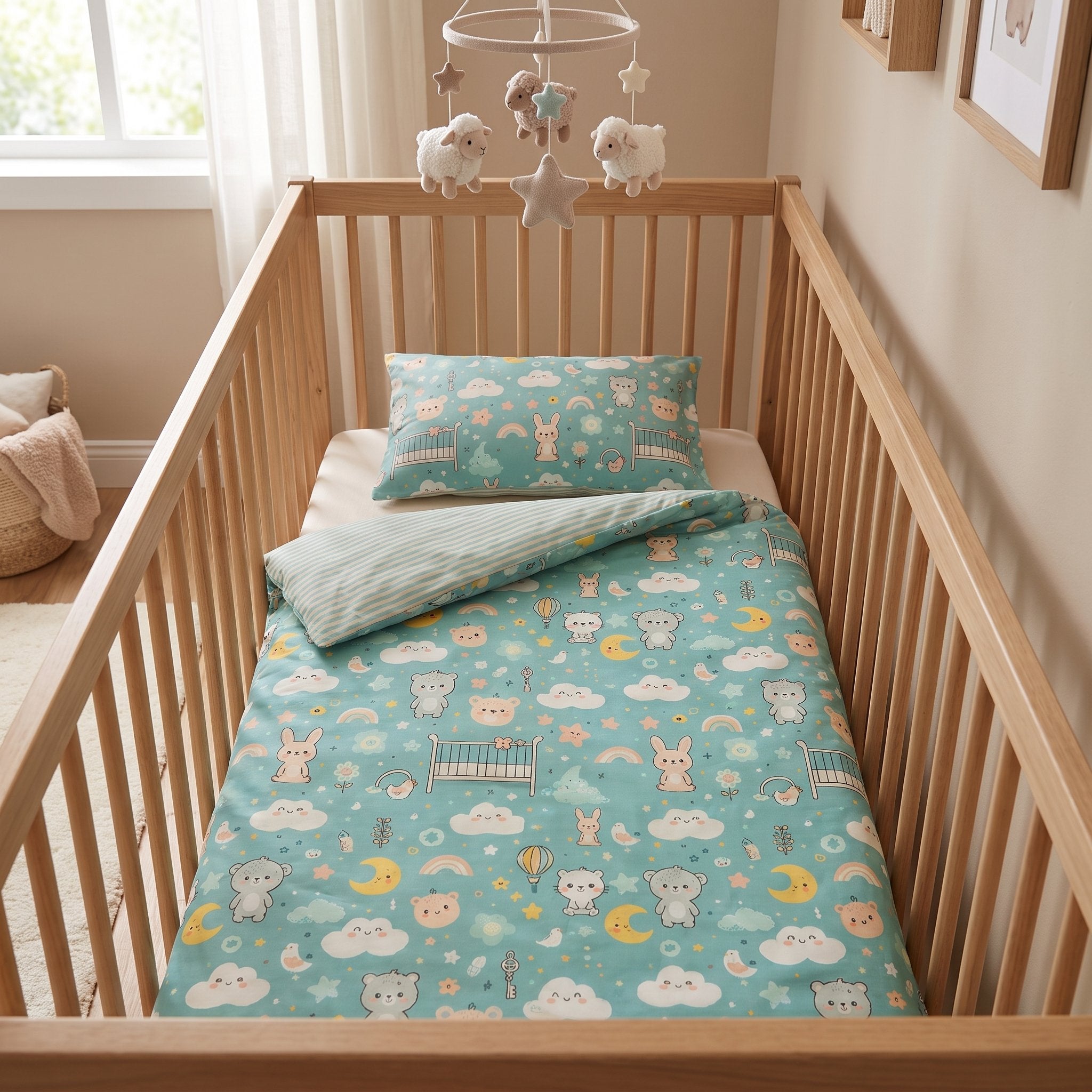 Housse de couette bébé Pas d’Ourson 115×130 + taie