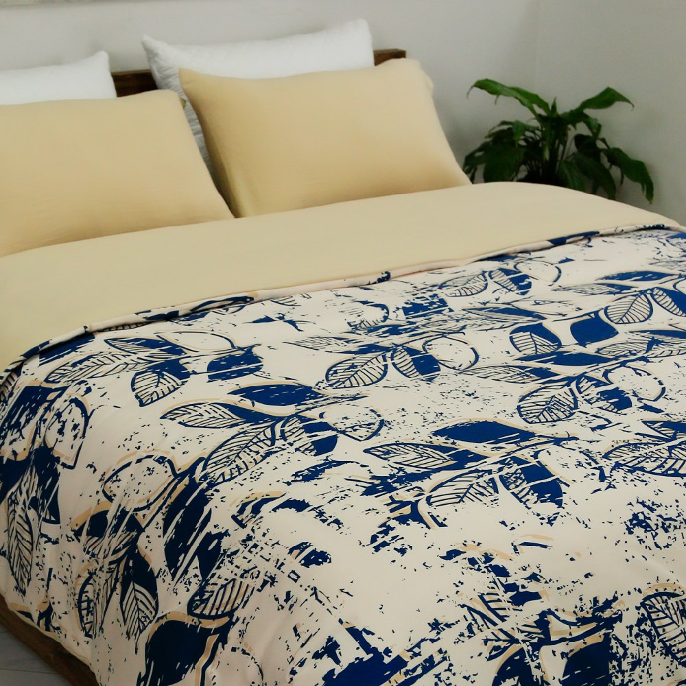 Housse de Couette Double Face 'Dune Nocturne'  -Doux & Antiallergique - + Taie d'oreiller Offert