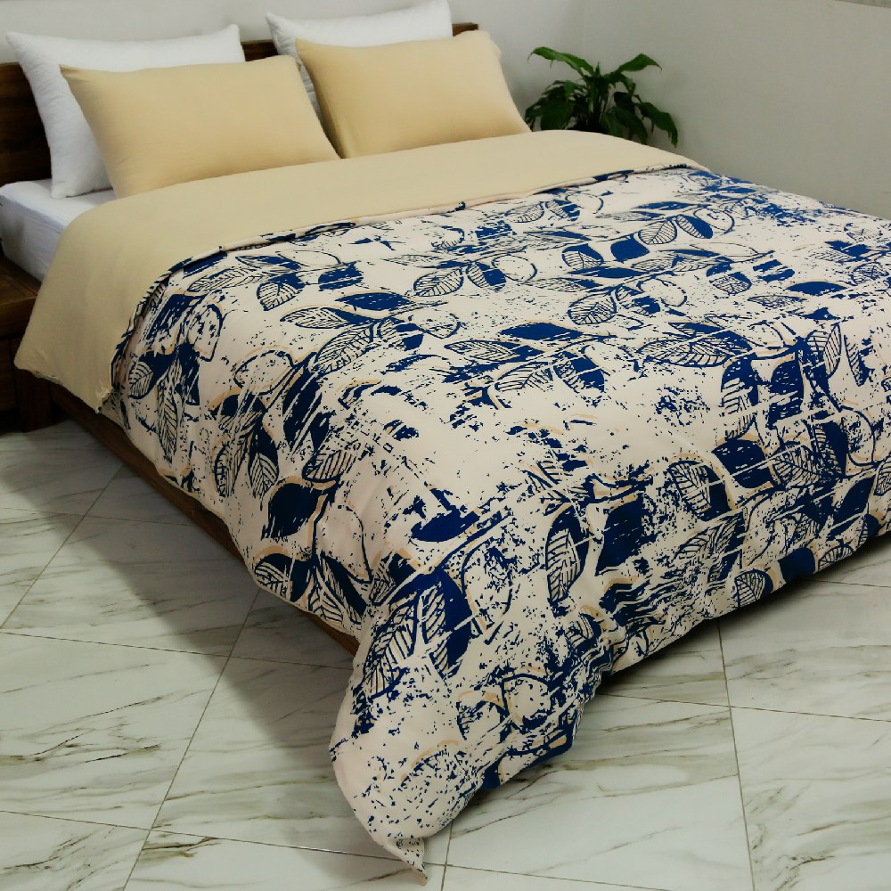 Housse de Couette Double Face 'Dune Nocturne'  -Doux & Antiallergique - + Taie d'oreiller Offert