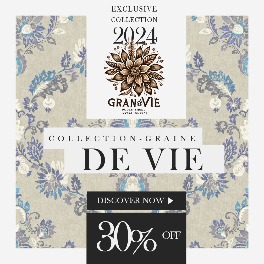 Housse de Couette Double Face 'Venus' - Collection 2024 'Grain de Vie' + 2 Taies d'Oreillers Offertes