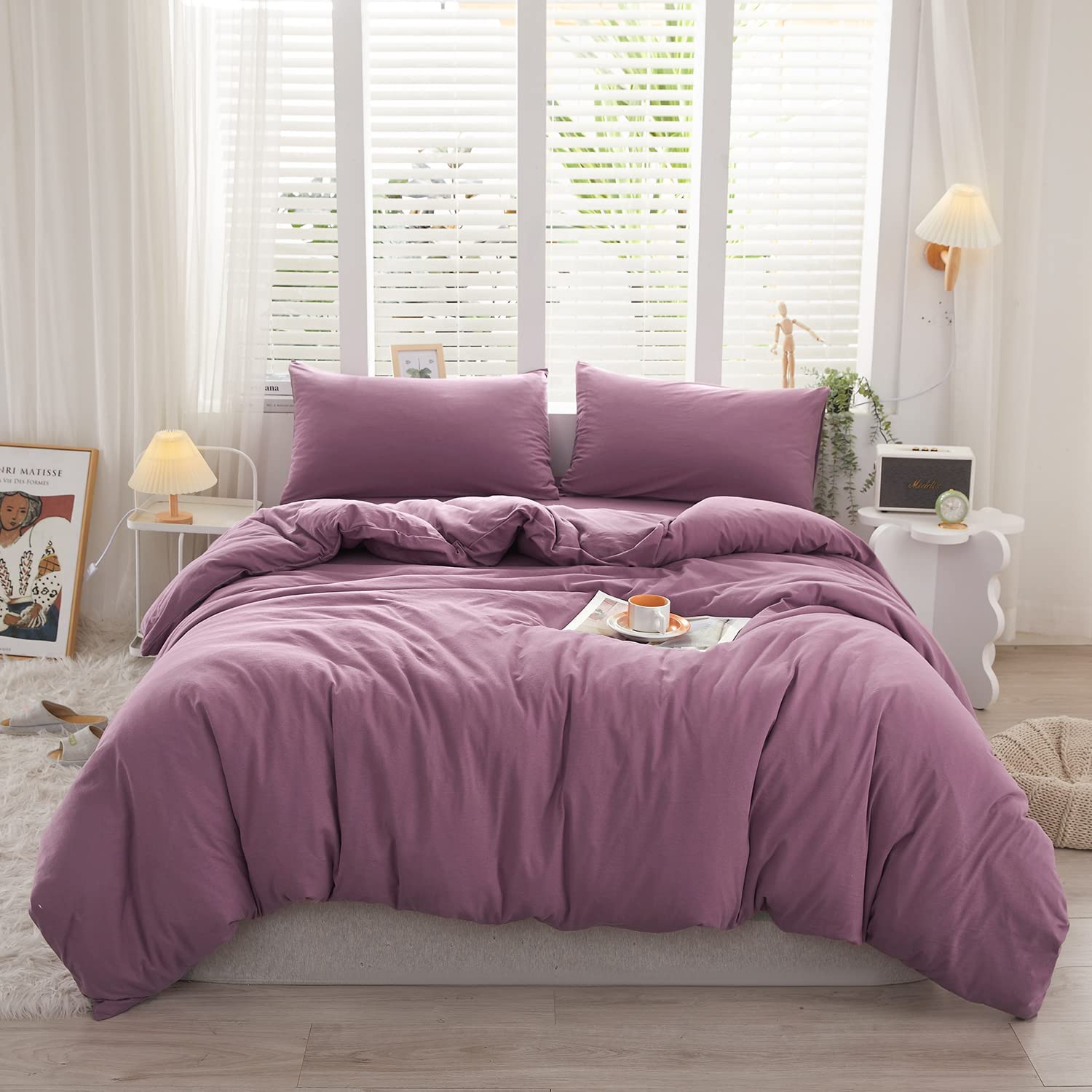 Housse Couette violet Valerian+ Taies d'oreillers Offerts