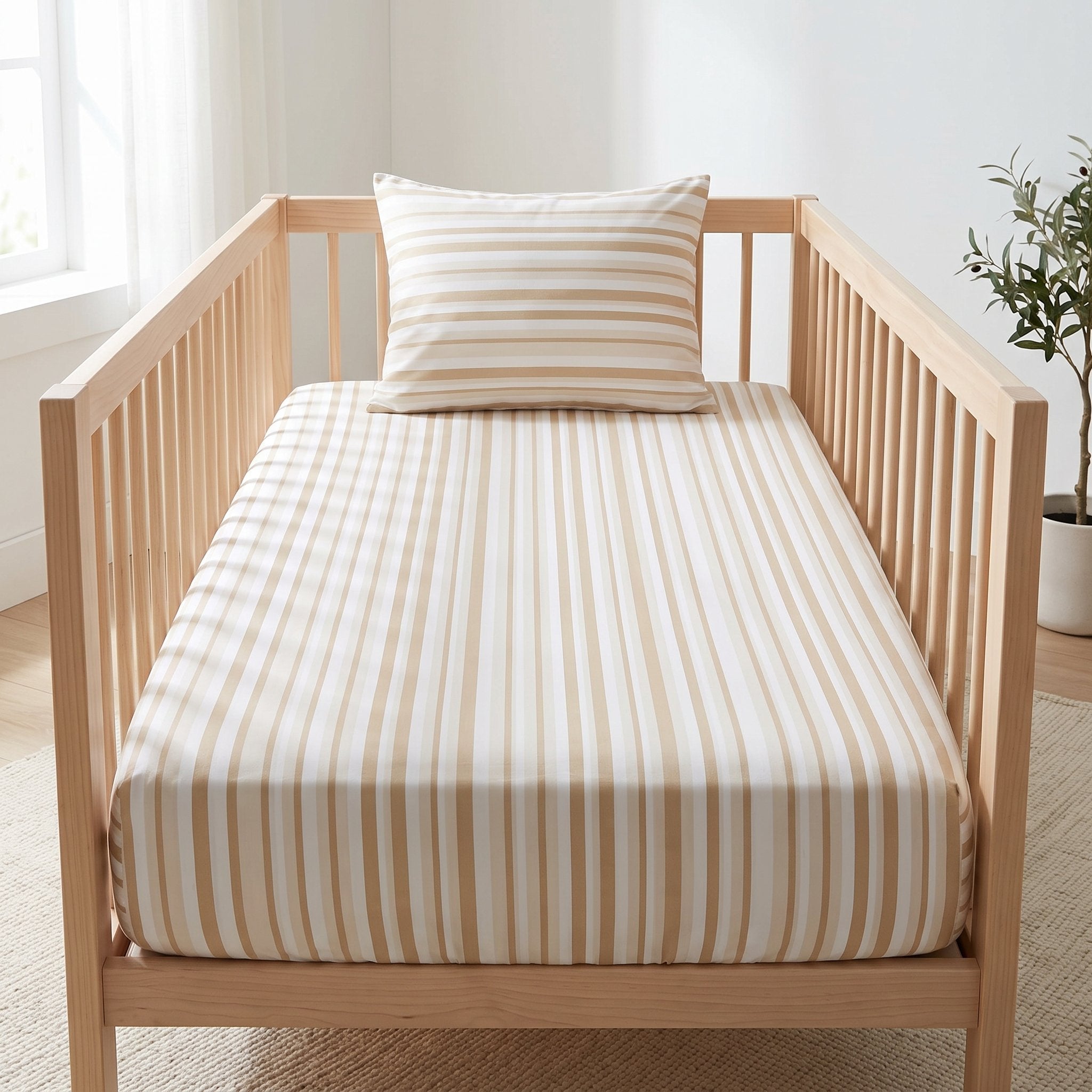 Set draps bébé Rayures et Vagues (drap-housse + taie, 2ème offert)