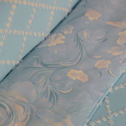 Housse de Couette Double Face Jacquard Diamond Bleu – Élégance & Douceur  // Collection Spéciale Mariage
