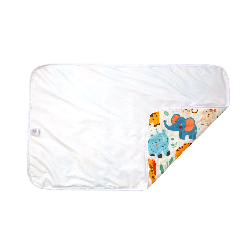 Tapis à Langer Bébé Imperméable Jungle Joyeuse 50x80 cm - Microfibre Douce