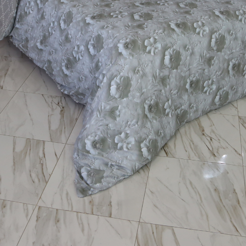 Housse de Couette Double Face Jacquard Diamond Gris – Élégance & Douceur  // Collection Spéciale Mariage