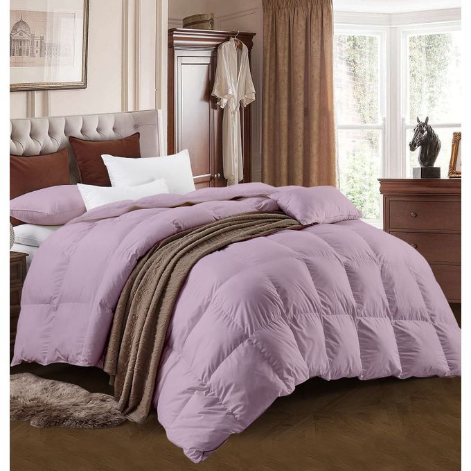Couette Unie Rose Microgel MALABATA Antiallergique + Taies d'oreiller Offerte  // Chaude C°+++ & Antiallérgique