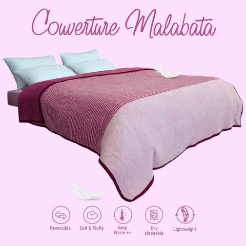 🌟Couverture Malabata Uni Rose -Doux & chaude (C°++) 🌟