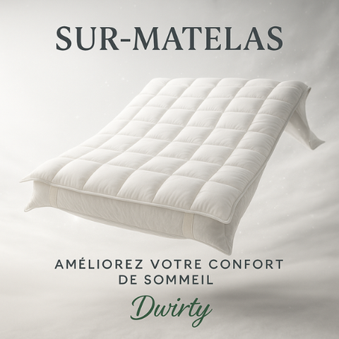 Surmatelas Microgel Dwirty : Améliorez Votre Confort de Sommeil  -Doux & Antiallergique -
