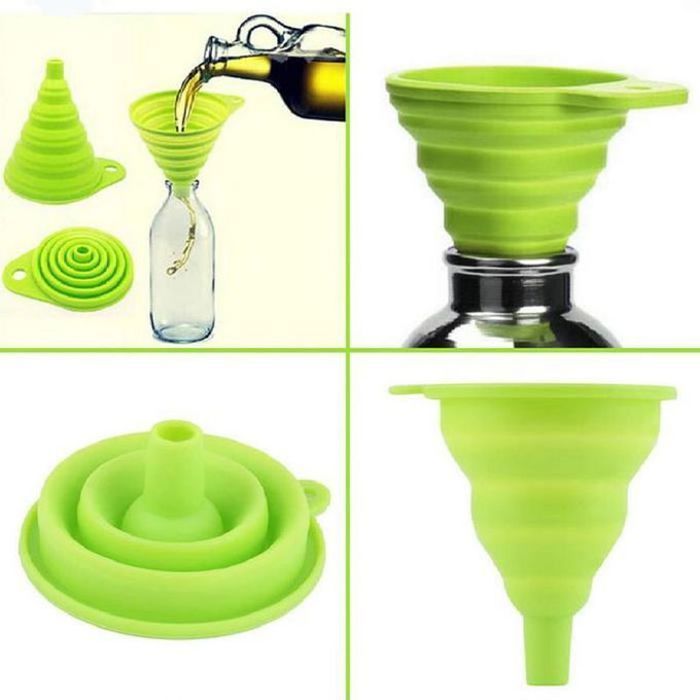 2 Entonnoirs Pliants en Silicone – Praticité et Gain de Place - entonnoir pliable Dwirty Maroc