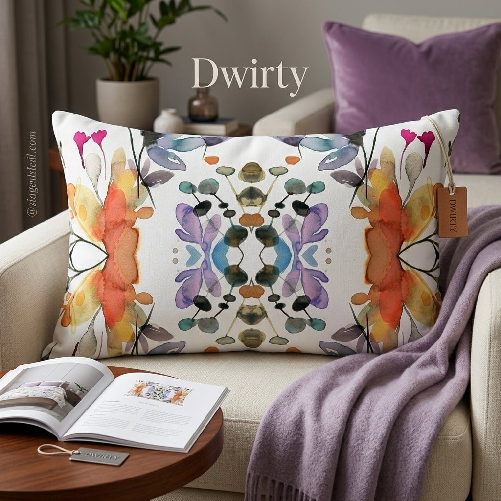 2 Taies d’Oreiller Aquarelle Botanique – Style Artistique Moderne 50x70 cm - Taies et protections d'oreiller Dwirty Maroc
