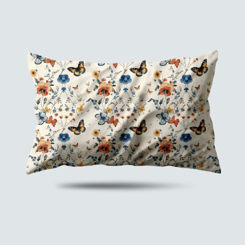 2 Taies d’Oreiller Fleuries Papillons – Douceur Microfibre 50x70 cm - Dwirty Maroc