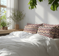 2 Taies d’Oreiller Motif Zigzag – Style Moderne Chic 50x70 cm - Dwirty Maroc