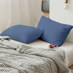 2 Taies d'oreiller Uni Bleu Pétrole 50 x70 cm // Doux & Antiallérgique - Taies et protections d'oreiller Dwirty Maroc