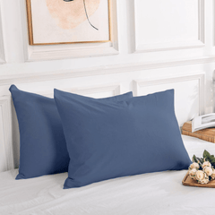 2 Taies d'oreiller Uni Bleu Pétrole 50 x70 cm // Doux & Antiallérgique - Taies et protections d'oreiller Dwirty Maroc
