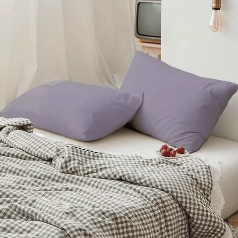 2 Taies d'oreiller Uni Gris Clair 50 x70 cm // Doux & Antiallérgique - Taies et protections d'oreiller Dwirty Maroc