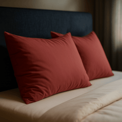 2 Taies d'oreiller Uni Orange Doux & Antiallergique 50x70cm - Dwirty Maroc