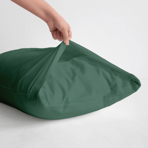 2 Taies d'oreiller Uni Vert Foncé Doux & Antiallergique 50x70cm - Taies et protections d'oreiller Dwirty Maroc