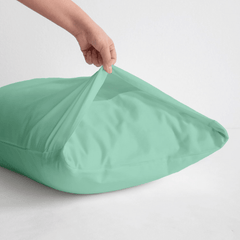 2 Taies d'oreiller Uni Vert Pistache Doux & Antiallergique 45x70cm - Taies et protections d'oreiller Dwirty Maroc