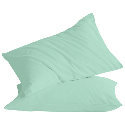 2 Taies d'oreiller Uni Vert Pistache Doux & Antiallergique 45x70cm - Taies et protections d'oreiller Dwirty Maroc