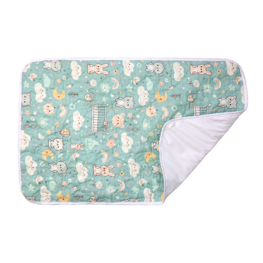 Tapis à Langer Bébé Imperméable Pas d'Ourson 50x80 cm - Microfibre Douce