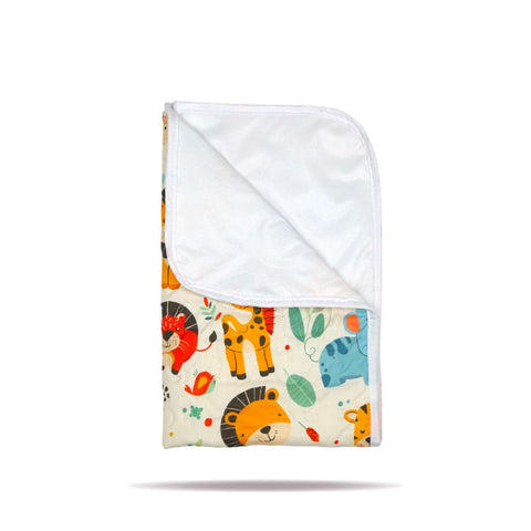 Tapis à Langer Bébé Imperméable Jungle Joyeuse 50x80 cm - Microfibre Douce
