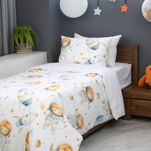 🛏️ Housse de Couette Enfant Mission Dodo – Réversible une place 160x220 cm