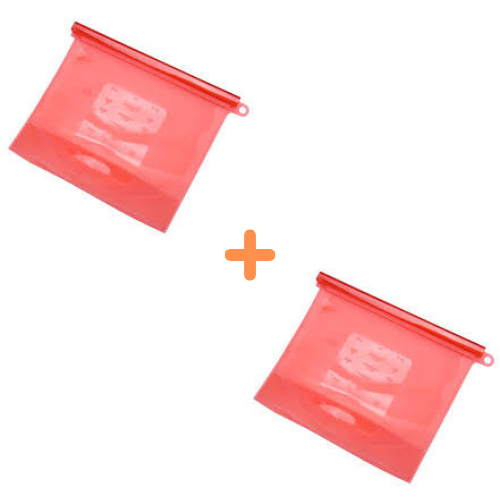 Pack 2 Sacs 1.5 L Conservation Alimentaire Achetez = 3 Couvercles Offerts -Silicone / Offre 2024