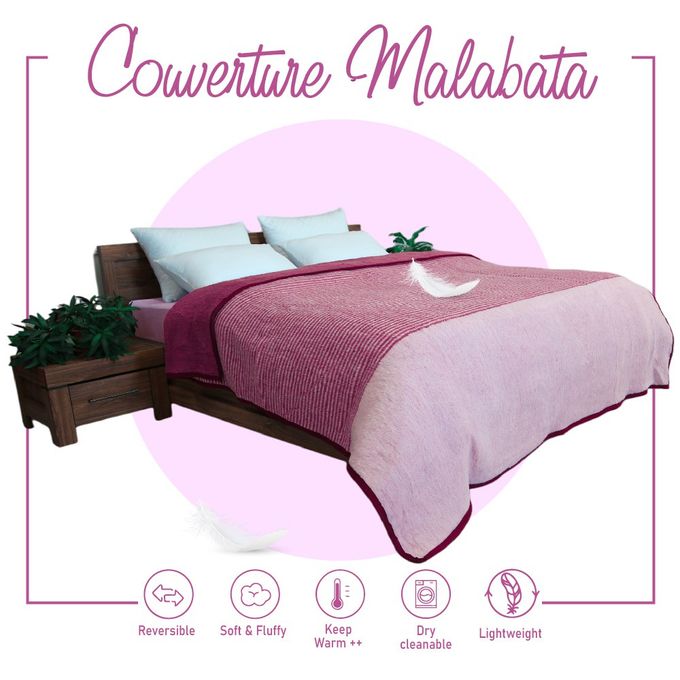 🌟Couverture Malabata Uni Rose -Doux & chaude (C°++) 🌟