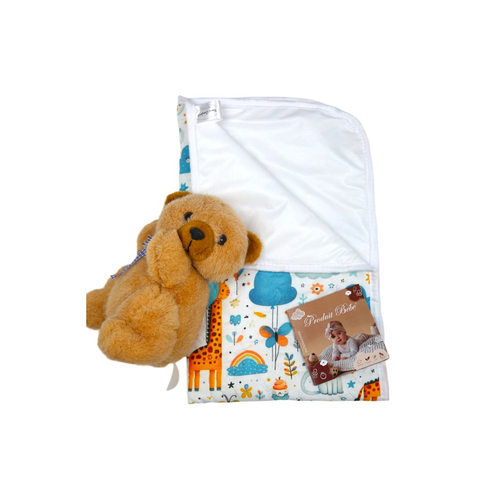 Tapis à Langer Bébé Imperméable Jungel en fête 50x80 cm - Microfibre Douce