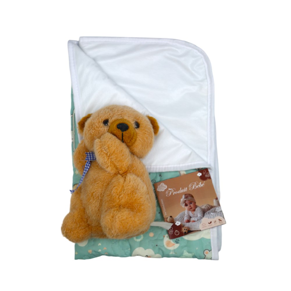 Tapis à Langer Bébé Imperméable Pas d'Ourson 50x80 cm - Microfibre Douce