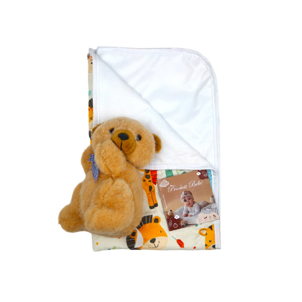 Tapis à Langer Bébé Imperméable Jungle Joyeuse 50x80 cm - Microfibre Douce