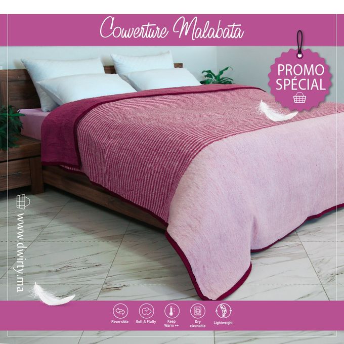 🌟Couverture Malabata Uni Rose -Doux & chaude (C°++) 🌟