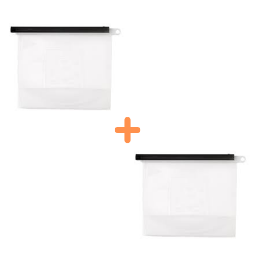 Pack 2 Sacs 1.5 L Conservation Alimentaire Achetez = 3 Couvercles Offerts -Silicone / Offre 2024