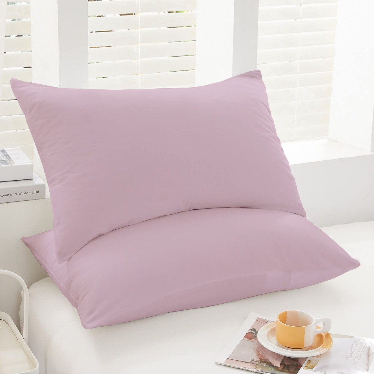 Couette Unie Rose Microgel MALABATA Antiallergique + Taies d'oreiller Offerte  // Chaude C°+++ & Antiallérgique