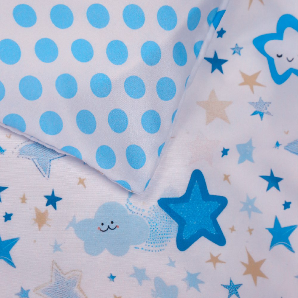 🍄 Housse de Couette Bébé Premium Double Face "Nuit Etoilée" (Housse -115x130cm- + 1 TO -30x50 cm-) - Un Luxe pour Votre Bébé 🍄// Collection 'Berçeaux de Rêves' ! ✨