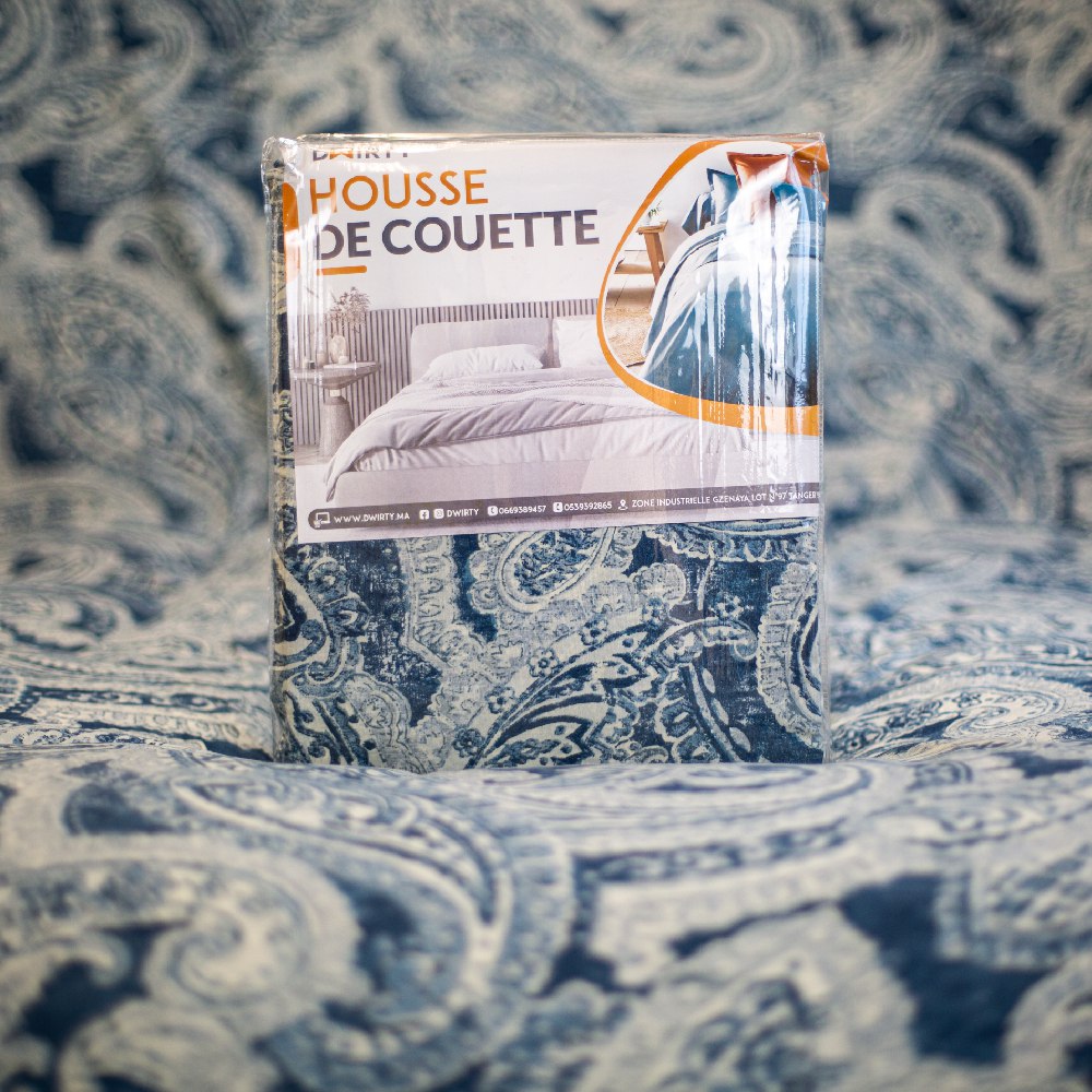 Housse de couette imprimée Neptune + Taies d'oreillers  -Doux & Antiallergique // Collection la Voie Lactée