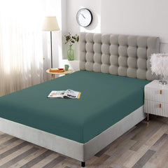 Drap Housse Uni Vert Foncé -Doux & Antiallergique