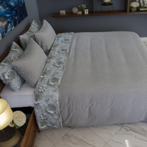 Housse de Couette Double Face Jacquard Ball Bleu – Élégance & Douceur  // Collection Spéciale Mariage