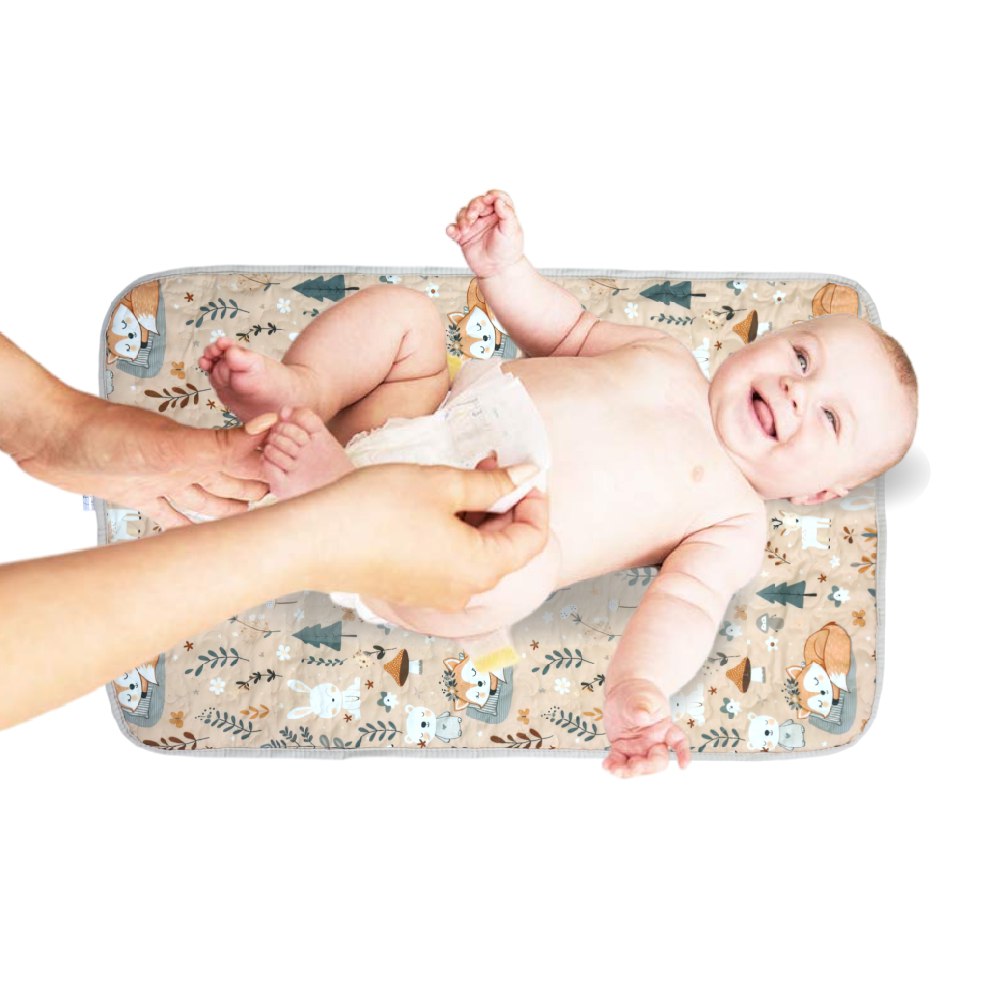 Tapis à Langer Bébé Imperméable Sommeil Renardé 50x80 cm - Microfibre Douce