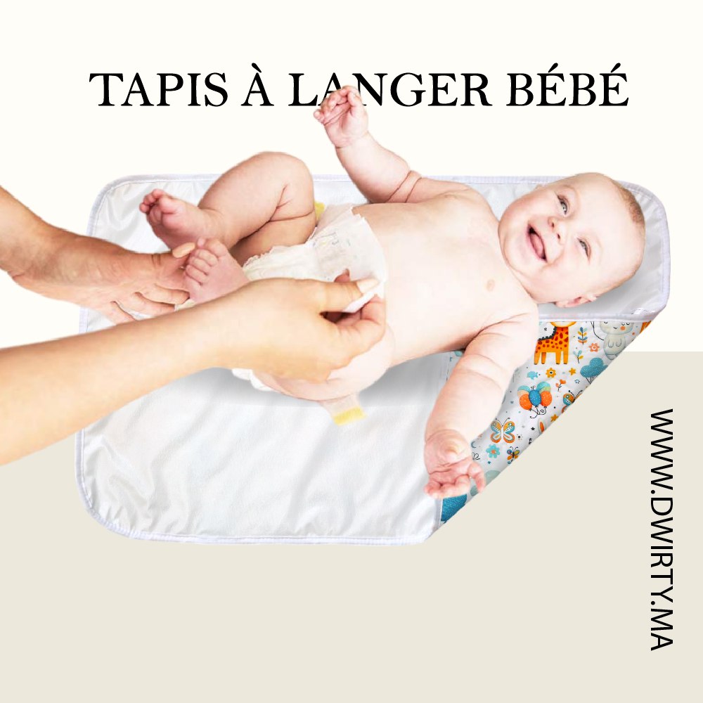 Tapis à Langer Bébé Imperméable Jungel en fête 50x80 cm - Microfibre Douce