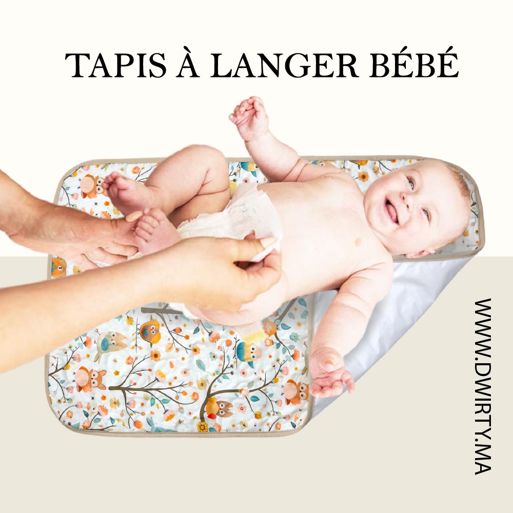Tapis à Langer Bébé Imperméable Bosquet Enchanté 50x80 cm - Microfibre Douce