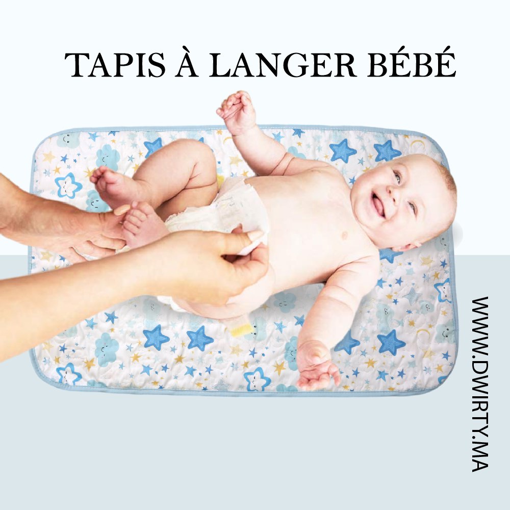 Tapis à Langer Bébé Imperméable Nuit 2toilé 50x80 cm - Microfibre Douce