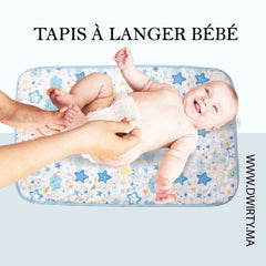 Tapis à Langer Bébé Imperméable Nuit 2toilé 50x80 cm - Microfibre Douce